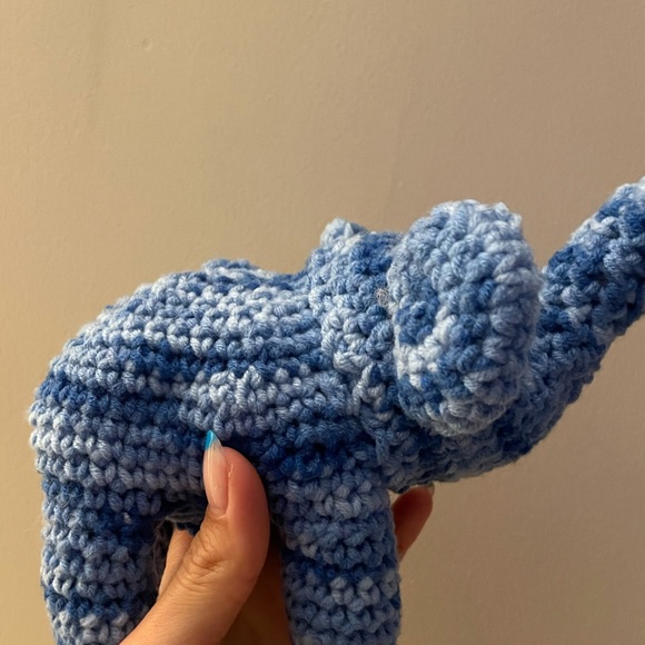Handmade Ombré Crochet Elephant Plushie Gift/ House Decoration - Picture 11 of 12